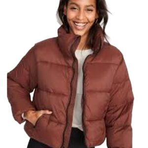 Old Navy Dark Rose Puffer Jacket - Women's Plus Size XXL
